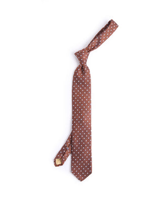 Dion Silk/Linen Melange Sqare Medallion Tie Rust 4611
