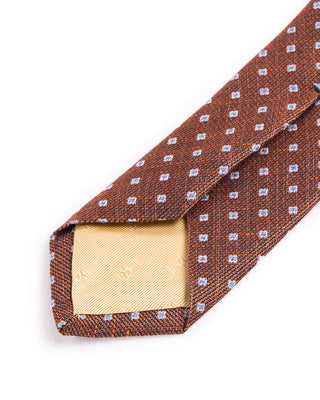Dion Silk/Linen Melange Sqare Medallion Tie Rust 4686