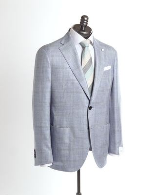 Luigi Bianchi Mantova Loro Piana Light  'Summertime' Tonal Check Sport Jacket