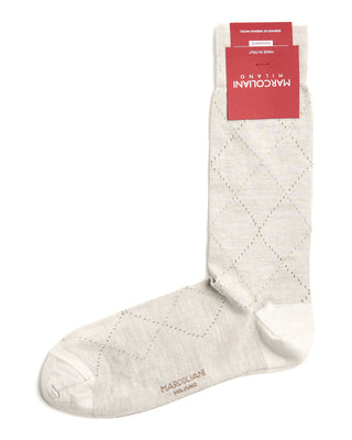 Marcoliani Italian Merino Houndstooth Mid Calf Socks 3018