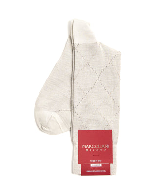 Marcoliani Italian Merino Houndstooth Mid Calf Socks 3019