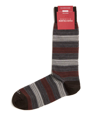 Marcoliani Merino Stripe Mid Calf Socks 3090