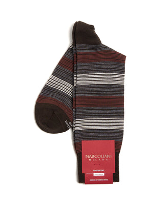 Marcoliani Merino Stripe Mid Calf Socks 3091