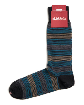Marcoliani Merino Stripe Mid Calf Socks 3033