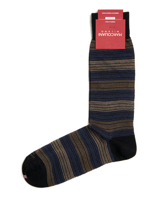 Marcoliani Merino Stripe Mid Calf Socks 3087