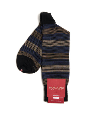 Marcoliani Merino Stripe Mid Calf Socks 3088