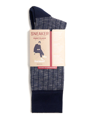 Marcoliani Pima Cotton Microstripe Mid Calf Socks 2936