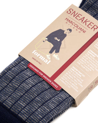Marcoliani Pima Cotton Microstripe Mid Calf Socks 2937