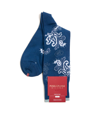 Marcoliani Pima Cotton Paisley Mid Calf Socks 3016