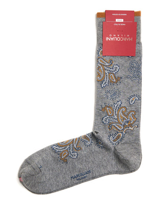 Marcoliani Pima Cotton Paisley Mid Calf Socks 3074