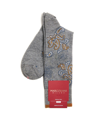 Marcoliani Pima Cotton Paisley Mid Calf Socks 3075