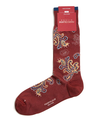 Marcoliani Pima Cotton Paisley Mid Calf Socks 3093