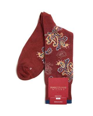 Marcoliani Pima Cotton Paisley Mid Calf Socks 3094