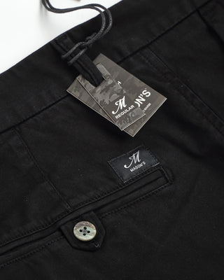 Mason's 'Torino' Style Black Cotton Stretch Solid Shorts