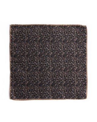 Dion Silk Double Printed Micro Floral/Micro Neat Pocket Square Black 2 4600