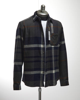 Portuguese Flannel Viz Check Flannel Shirt Grey / Navy 