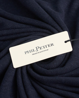 Phil Petter Long Sleeve Linen T Shirt / Navy  5