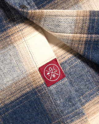 Blue Cream Plaid Flannel Shirt