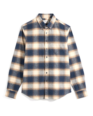 Outclass Blue Cream Plaid Flannel Shirt 5980