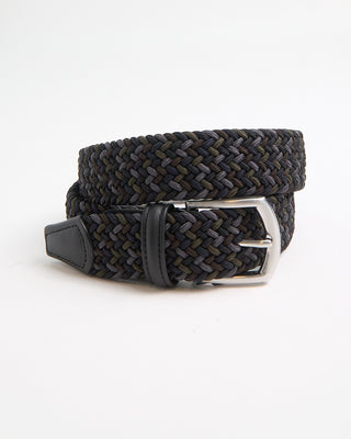 Andersons Signature Braided Multicolour Stretch Belt Navy / Blue / Olive 1 2