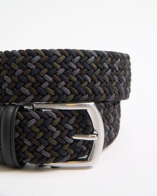 Andersons Signature Braided Multicolour Stretch Belt Navy / Blue / Olive 1 3