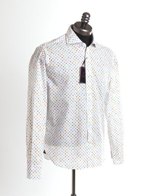 Orian Colourful Dot Print Cotton Slim Fit Shirt Multi