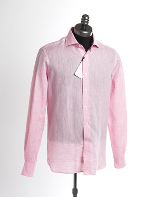 Orian Solid Pink Linen Slim Fit Shirt