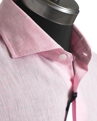 Orian Pink Linen Slim Fit Shirt