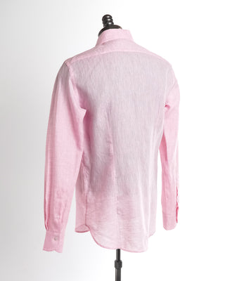 Orian Solid Pink Linen Slim Fit Shirt