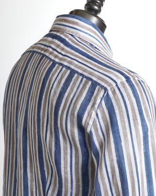 Watercolour Stripe Linen Slim Fit Shirt