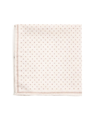 Paolo Albizzati Wool Cotton Geometric Pocket Square 6115