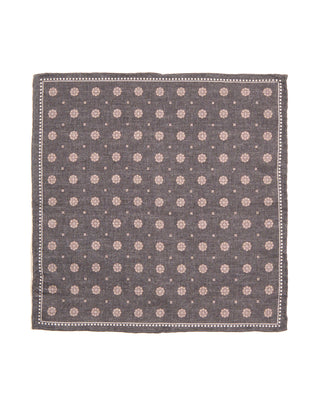 Paolo Albizzati Geometric Wool Cotton Pocket Square 6091