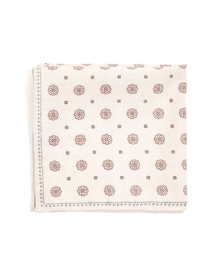 Paolo Albizzati Floral Wool Cotton Pocket Square 6119