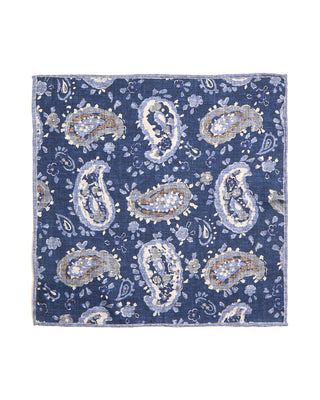 Paolo Albizzati Silk Paisley Pocket Square 6094