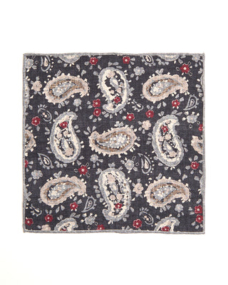 Paolo Albizzati Paisley Silk Pocket Square 6082