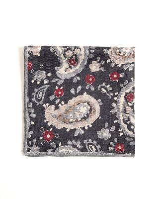 Paolo Albizzati Paisley Silk Pocket Square 6083