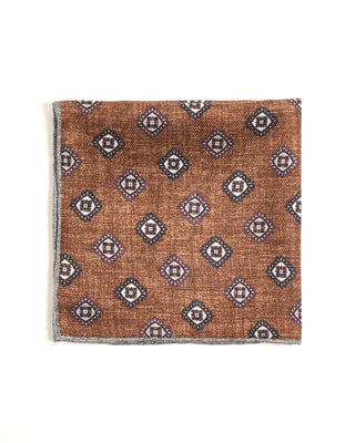 Paolo Albizzati Silk Geometric Pocket Square 6122