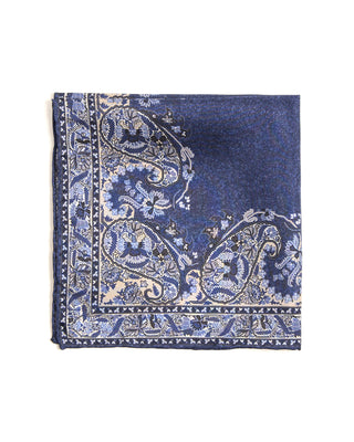Paolo Albizzati Silk Paisley Pocket Square 6134