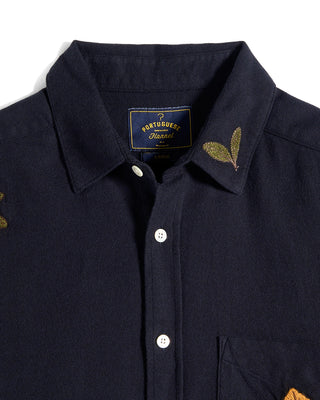 Portuguese Flannel Embroidery Flannel Sport Shirt 4822