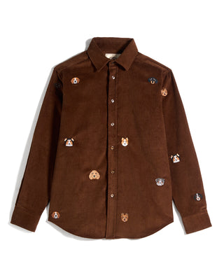 Portuguese Flannel Lobo Embroidered Cotton Sport Shirt 3786