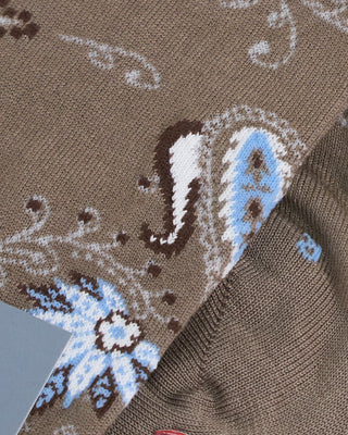Marcoliani Floral/Paisley Print Socks Coffee 1 2