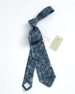 Paolo Albizzati Floral/Paisley Woven Tie Blue 1