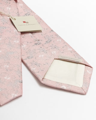 Paolo Albizzati Pink Buttercup Flower Jacquard Tie
