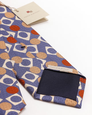 Paolo Albizzati Dots & Squares Print Silk Tie