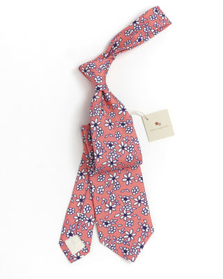 Paolo Albizzati Pink Lily Flower Print Tie