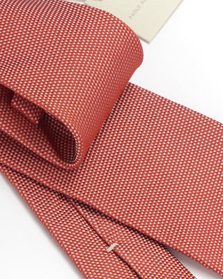 Paolo Albizzati Red Nailhead  Jacquard Tie 