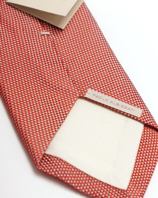 Paolo Albizzati Red Nailhead Silk Jacquard Tie 
