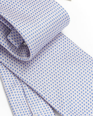 Paolo Albizzati Pink Blue Neat Jacquard Tie 