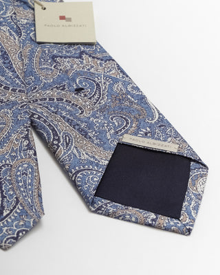 Paolo Albizzati Blue Paisley Silk Tie