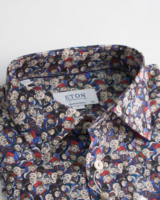 Eton People Print Contemporary Shirt / Red  2